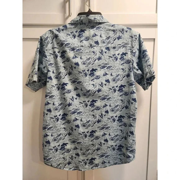 Columbia Men's Hawaiian Sailboat Beach Umbrella Short Sleeve Shirt Sz Small - Picture 2 of 8